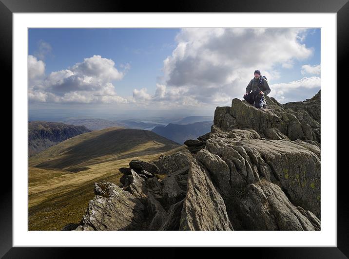 Striding Ridge and Helvellyn Framed Mounted Print by Stephen Mole