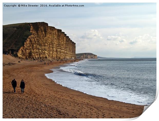 East Cliff, West Bay Print by Mike Streeter