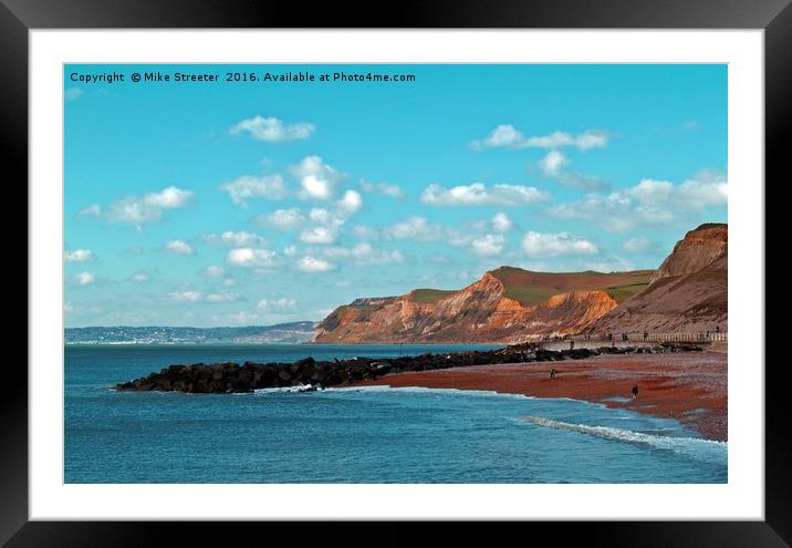 West Bay in Dorset. Framed Mounted Print by Mike Streeter