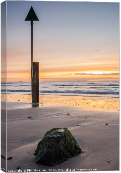 Sunrise over Poole Bay Canvas Print by Phil Wareham