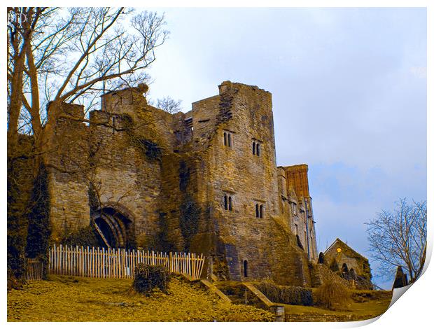 hay on wye castle Print by paul ratcliffe