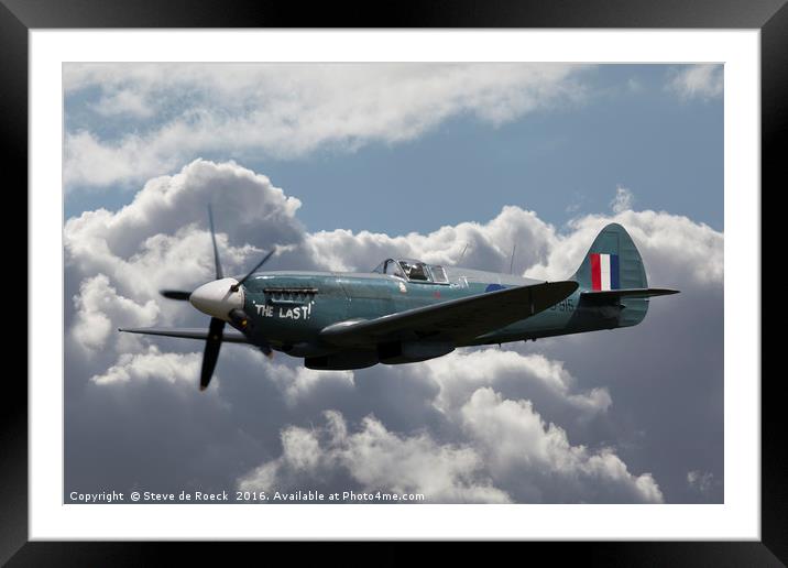 The Last Spitfire Flyby Framed Mounted Print by Steve de Roeck