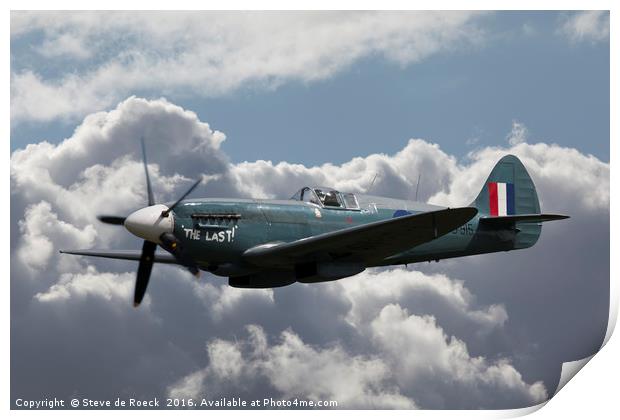 The Last Spitfire Flyby Print by Steve de Roeck