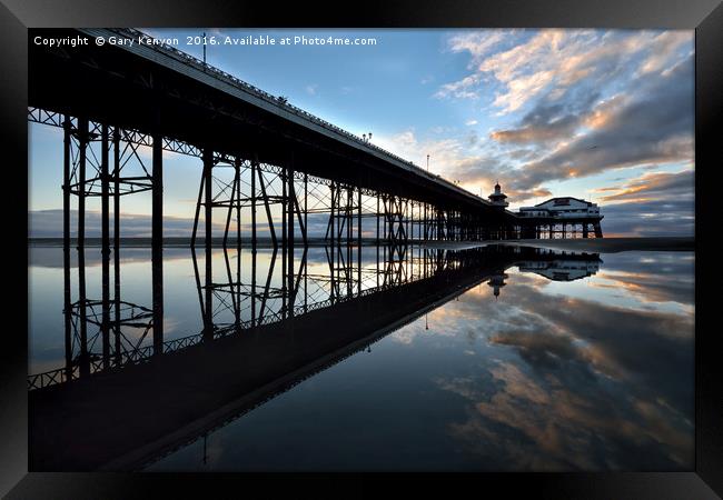 North Pier Reflections Framed Print by Gary Kenyon
