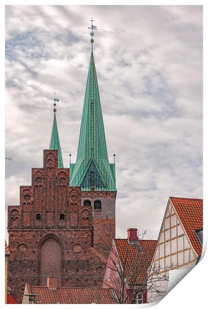 Helsingor Saint Olaf Church Print by Antony McAulay