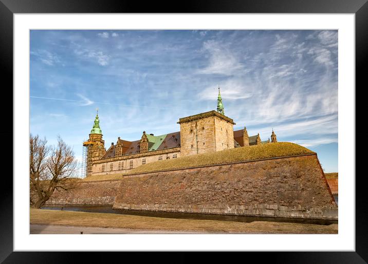 Kronborg castle from inner moat Framed Mounted Print by Antony McAulay