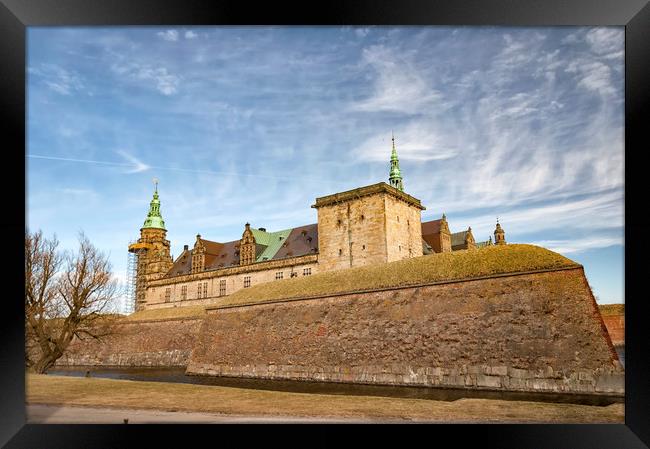 Kronborg castle from inner moat Framed Print by Antony McAulay