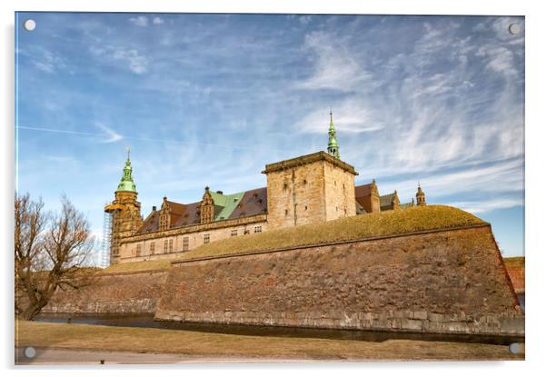 Kronborg castle from inner moat Acrylic by Antony McAulay