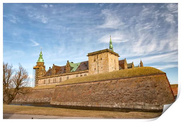Kronborg castle from inner moat Print by Antony McAulay