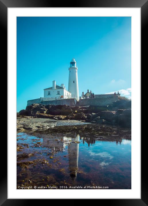 St Marys Lighthouse Framed Mounted Print by andrew blakey