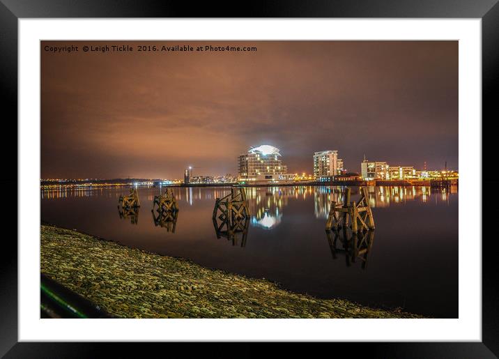 Mermaid Quays: Cardiff Bay Framed Mounted Print by Leigh Tickle