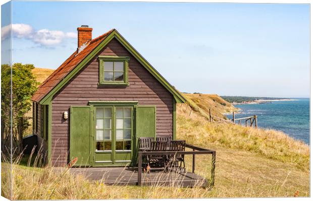 Swedish Coastline House Canvas Print by Antony McAulay