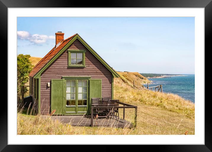 Swedish Coastline House Framed Mounted Print by Antony McAulay