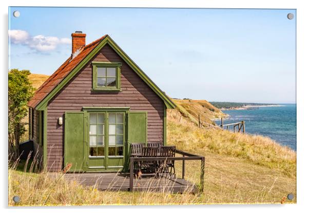 Swedish Coastline House Acrylic by Antony McAulay