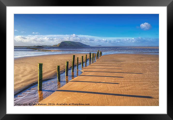 Winter Sun on the Beach Framed Mounted Print by Pete Watson