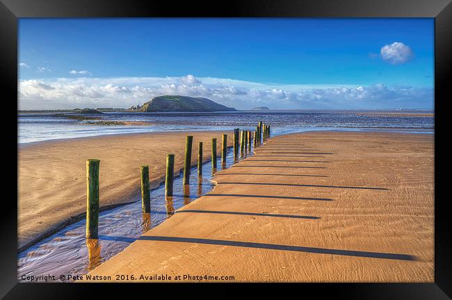 Winter Sun on the Beach Framed Print by Pete Watson