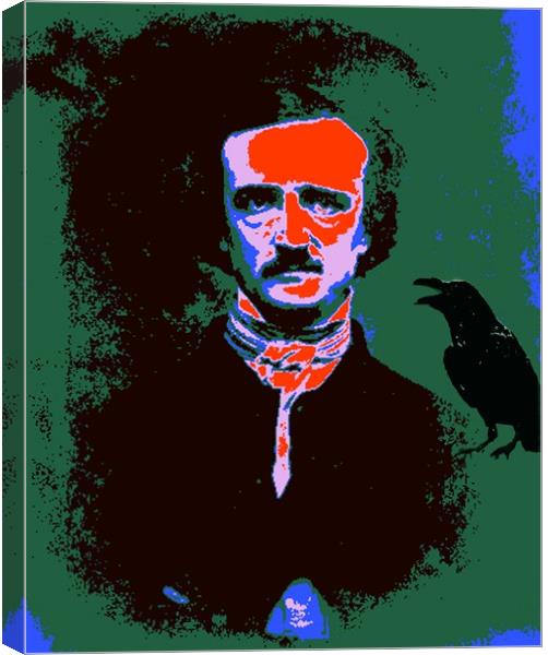 Edgar Allan Poe Pop Art 1 Canvas Print by Matthew Lacey
