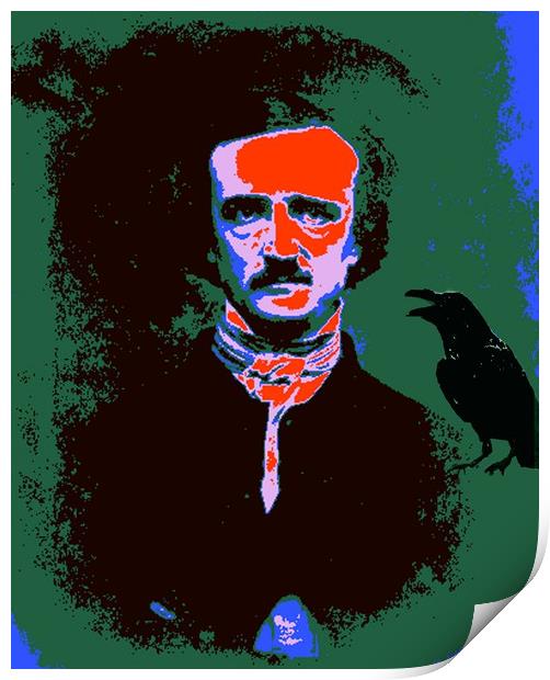 Edgar Allan Poe Pop Art 1 Print by Matthew Lacey