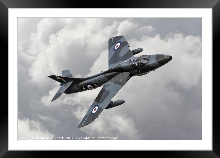 Hawker Hunter Framed Mounted Print by Steve de Roeck