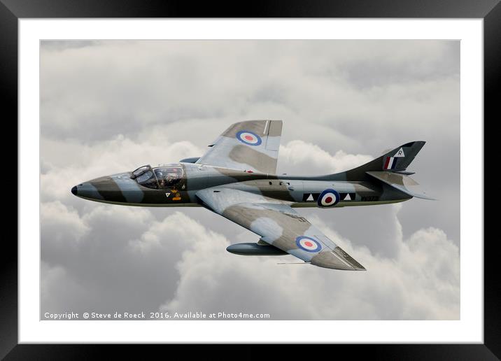 Hawker Hunter Jet Fighter Framed Mounted Print by Steve de Roeck