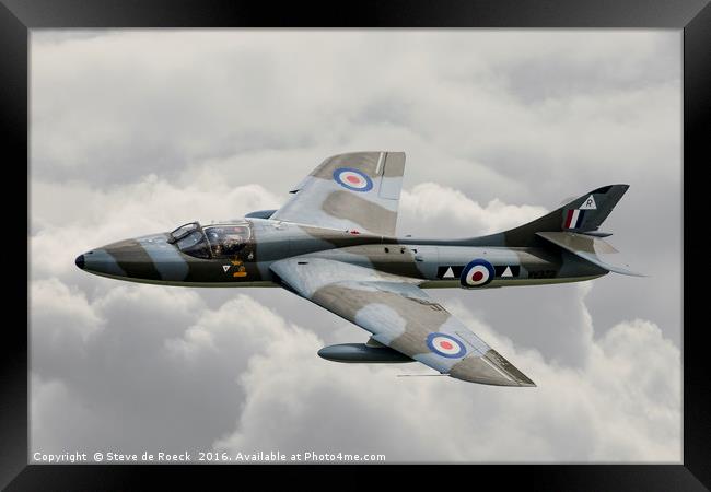 Hawker Hunter Jet Fighter Framed Print by Steve de Roeck