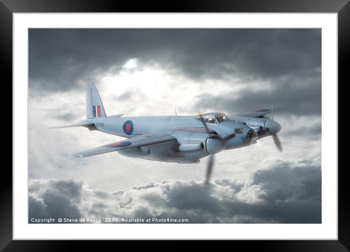 de Havilland Mosquito Bomber   2/3 Framed Mounted Print by Steve de Roeck