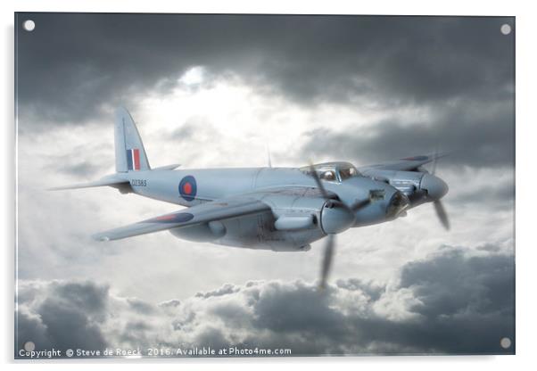 de Havilland Mosquito Bomber   2/3 Acrylic by Steve de Roeck