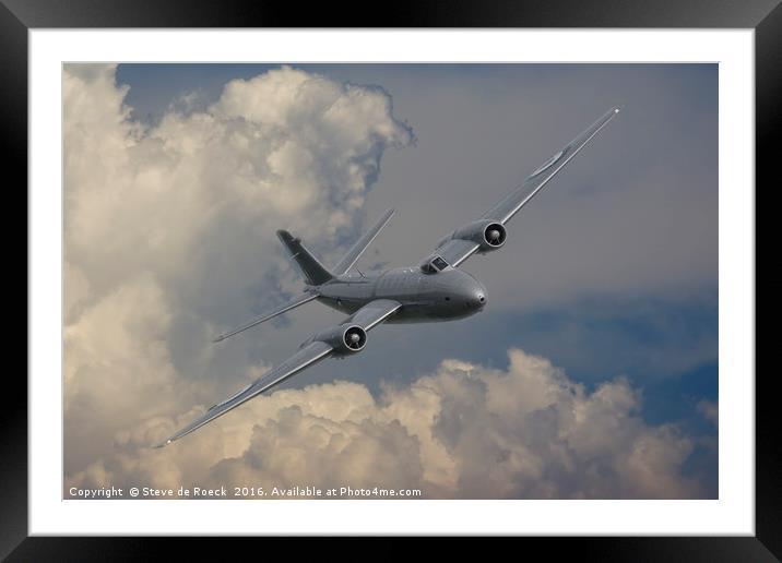 English Electric Canberra; Flying High  1/3 Framed Mounted Print by Steve de Roeck