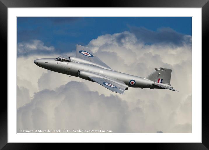 English Electric Canberra; Flying High  2/3 Framed Mounted Print by Steve de Roeck