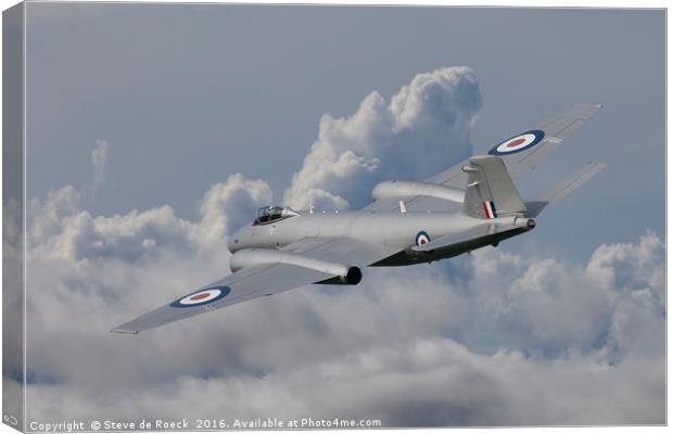 English Electric Canberra; Flying High  3/3 Canvas Print by Steve de Roeck