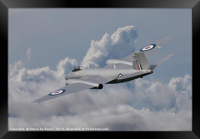English Electric Canberra; Flying High  3/3 Framed Print by Steve de Roeck