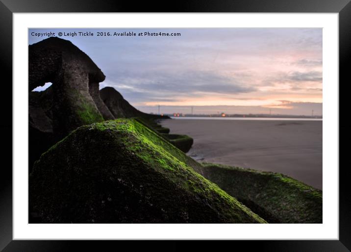 Coastal Defences Framed Mounted Print by Leigh Tickle