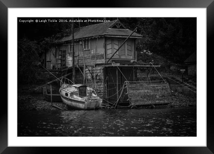 Rudyard Boat Shed Framed Mounted Print by Leigh Tickle