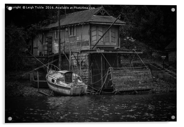 Rudyard Boat Shed Acrylic by Leigh Tickle