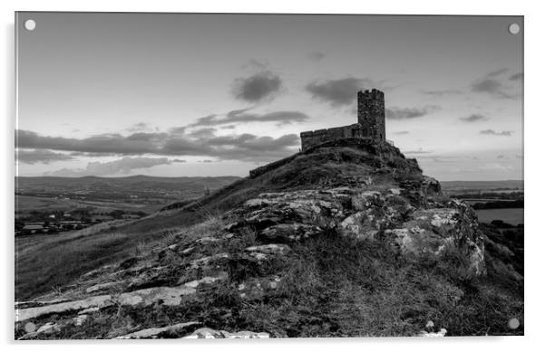 Brentor church Dartmoor  Acrylic by Shaun Jacobs