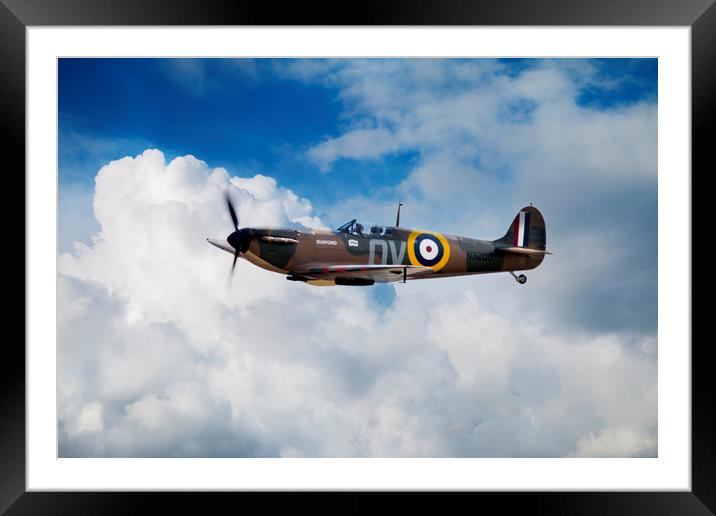 The Duxford Spitfire Framed Mounted Print by J Biggadike