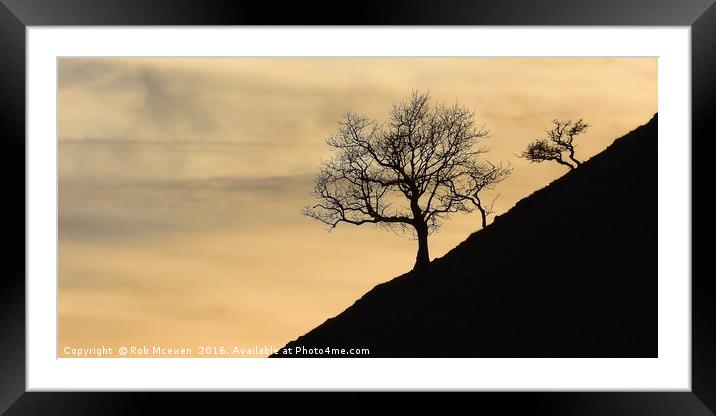 Tree silhouette Framed Mounted Print by Rob Mcewen