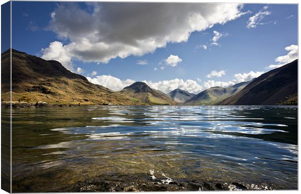 Looking along Wast Water in the Lake District Canvas Print by Stephen Mole