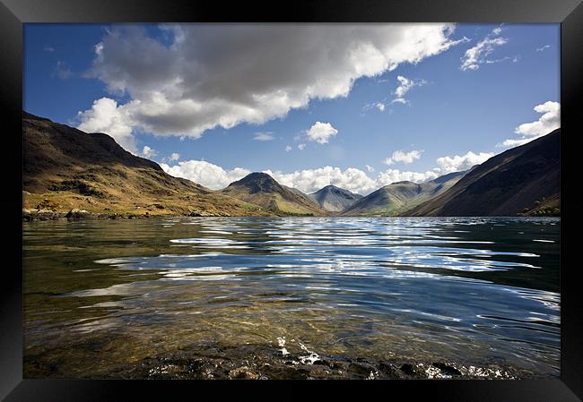 Looking along Wast Water in the Lake District Framed Print by Stephen Mole