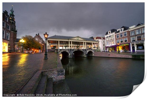 Leiden canal bridge  Print by Rob Hawkins