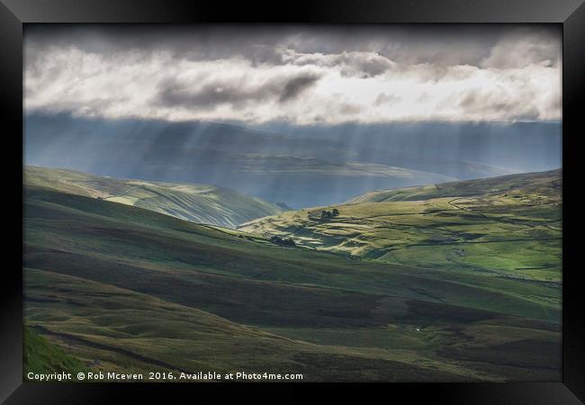 Rain over the Dales Framed Print by Rob Mcewen