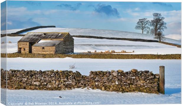 Winter in the Dales Canvas Print by Rob Mcewen