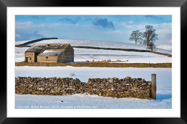 Winter in the Dales Framed Mounted Print by Rob Mcewen