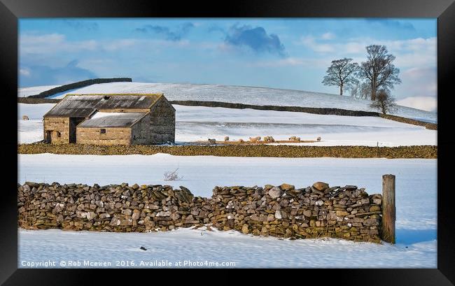 Winter in the Dales Framed Print by Rob Mcewen