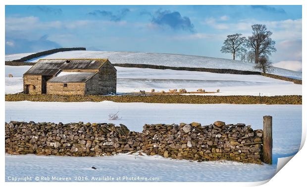 Winter in the Dales Print by Rob Mcewen