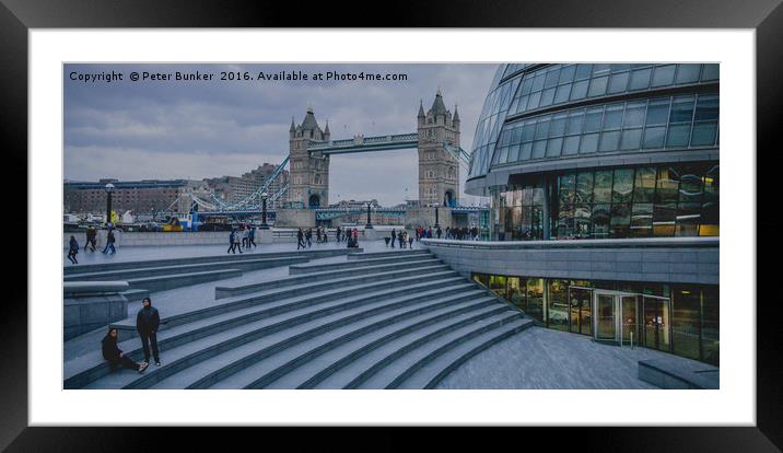 South Bank Scene. Framed Mounted Print by Peter Bunker