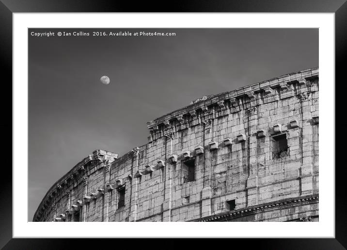 The Moon and the Colosseum  Framed Mounted Print by Ian Collins
