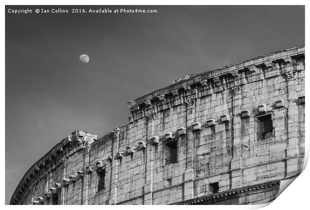 The Moon and the Colosseum  Print by Ian Collins