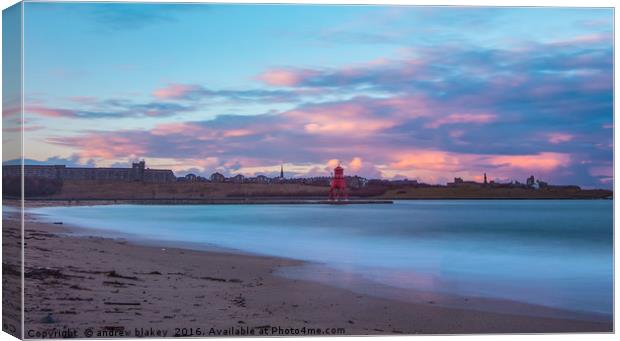 Sunset on Littlehaven Beach Canvas Print by andrew blakey