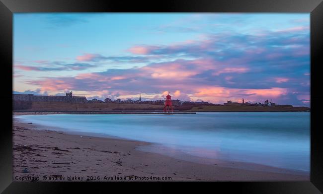 Sunset on Littlehaven Beach Framed Print by andrew blakey
